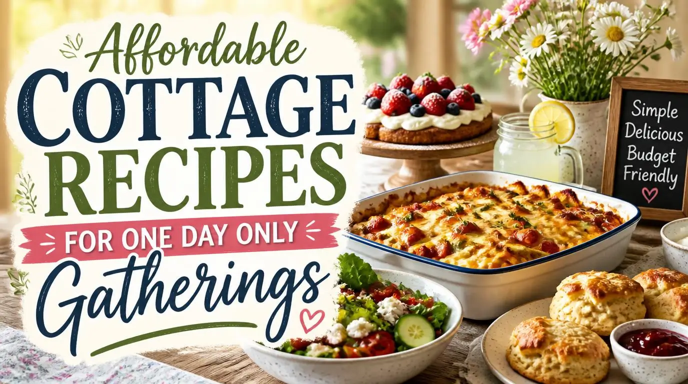 Affordable Cottage Recipes for One Day Only Gatherings